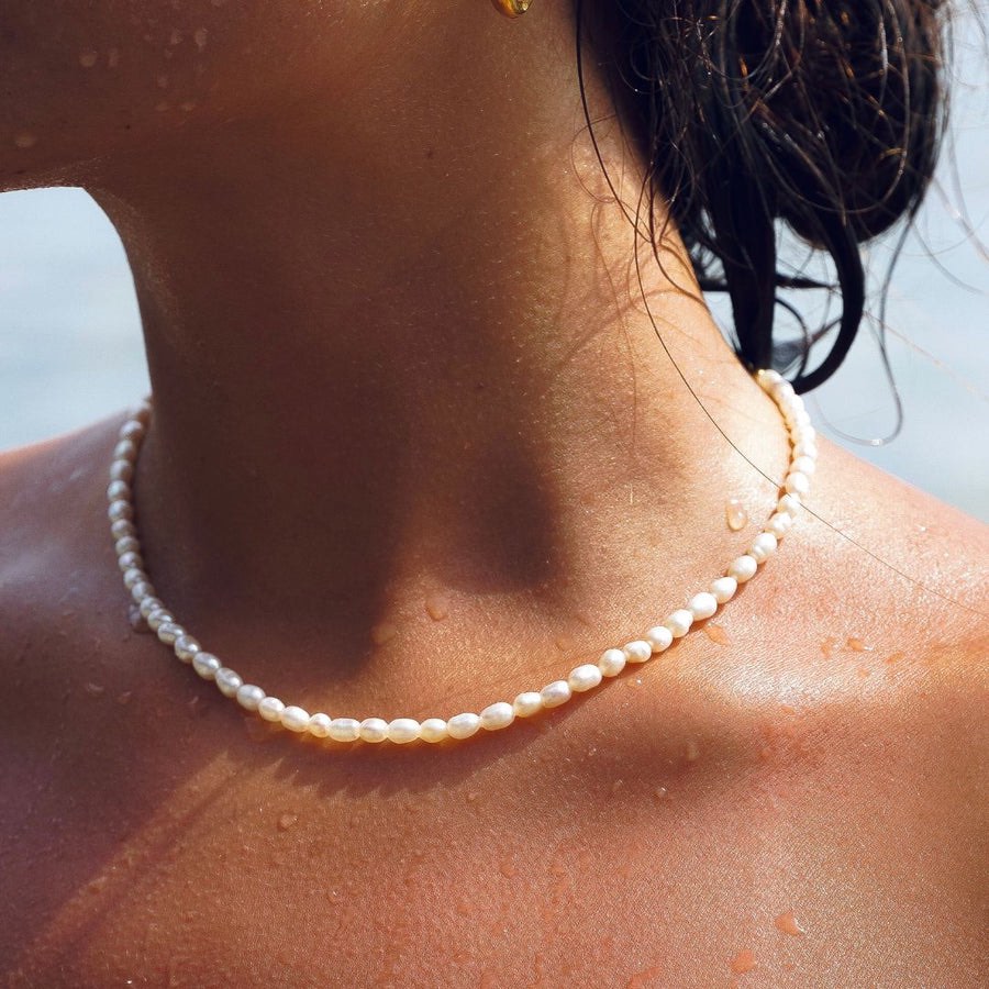 Freshwater Pearl Necklace Atolea Waterproof Tarnish free
