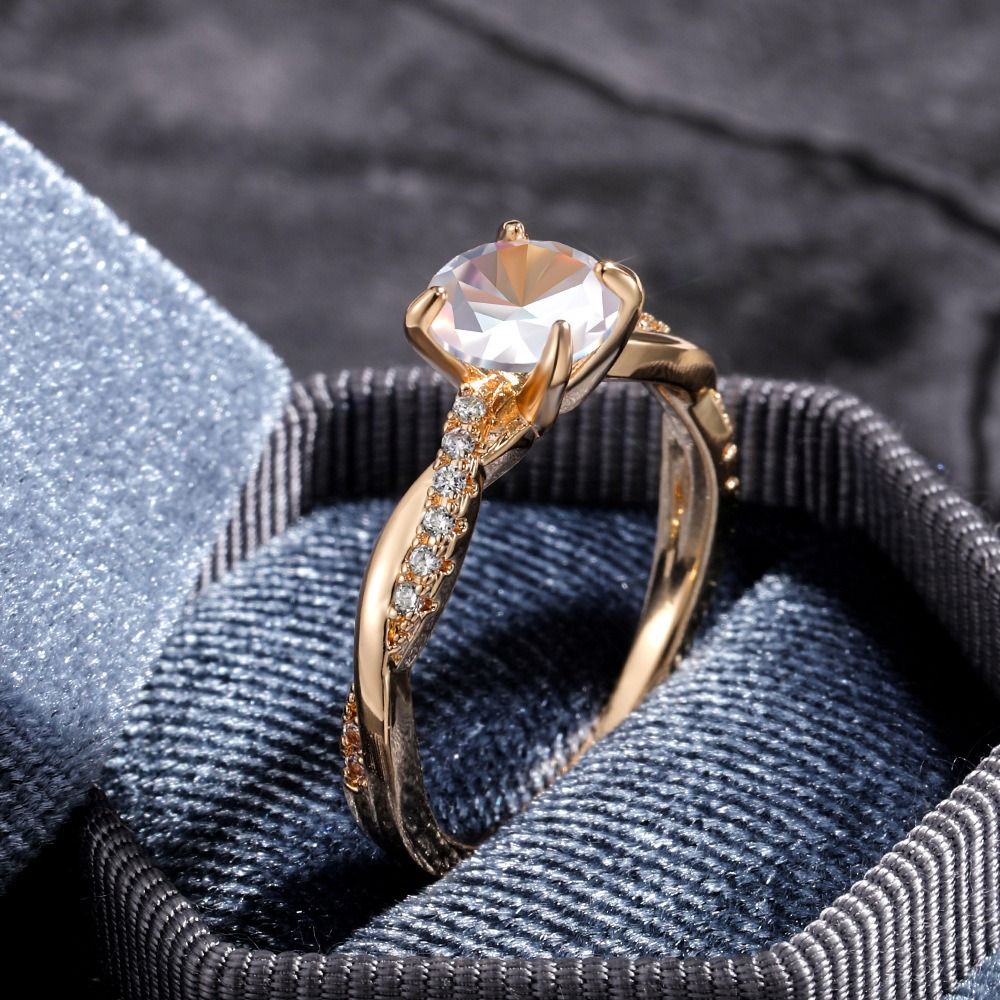 Gold diamond ring for girl on sale