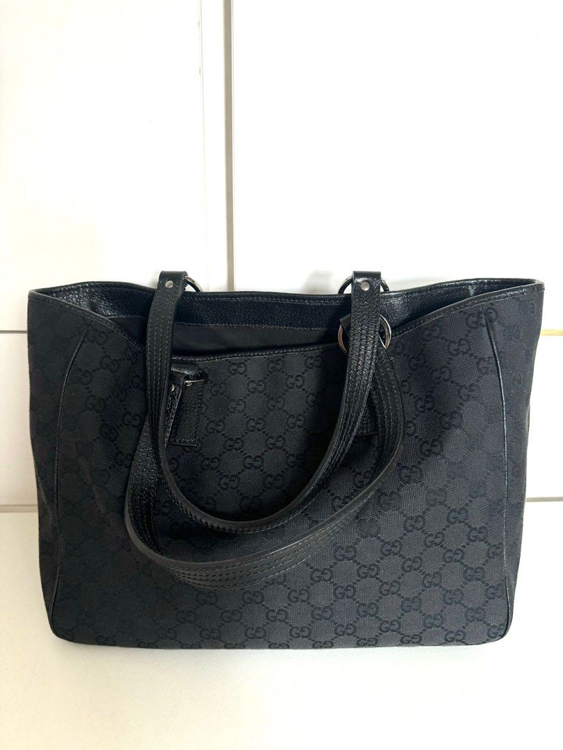 Gucci tote black canvas clearance
