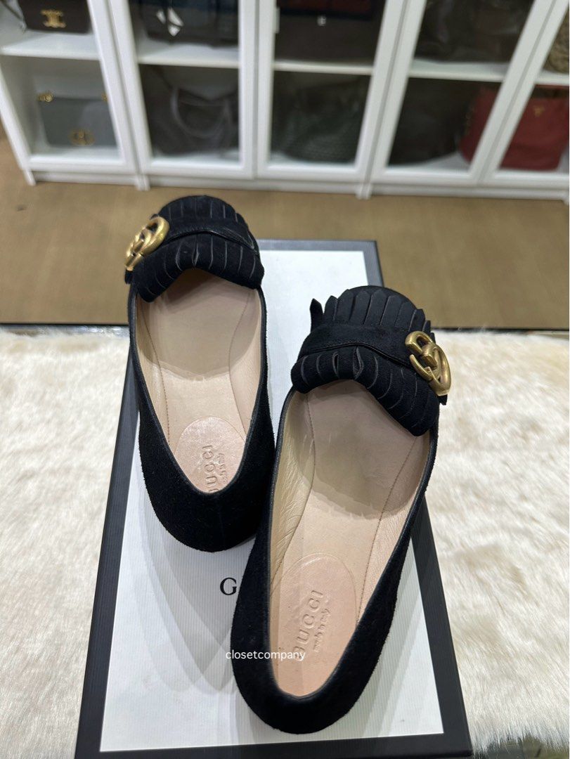 Gucci marmont suede loafers hotsell