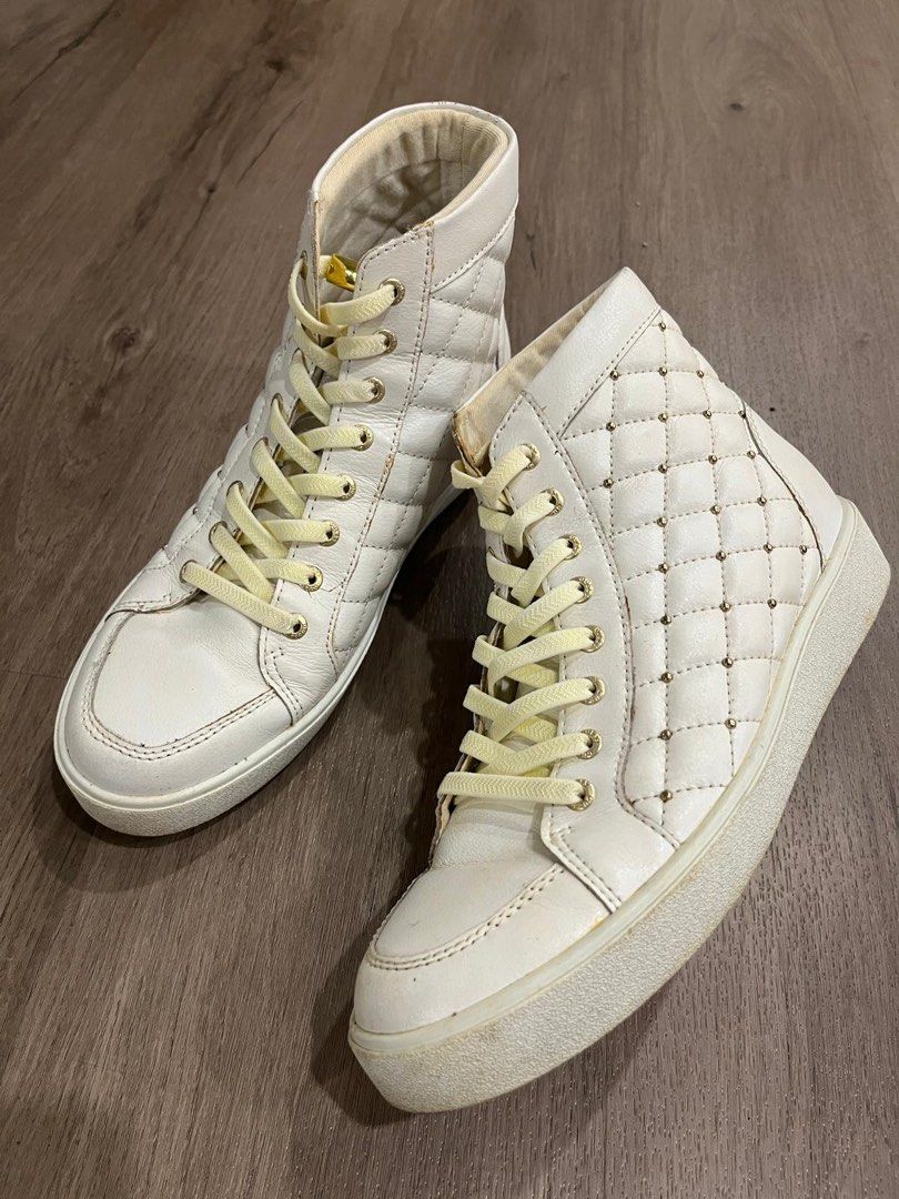 White studded sneakers clearance