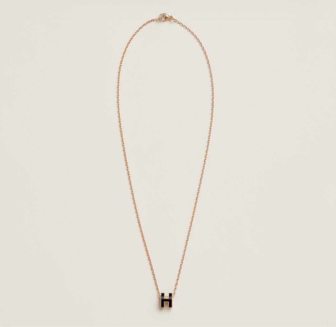 Hermes h necklace rose gold hot sale