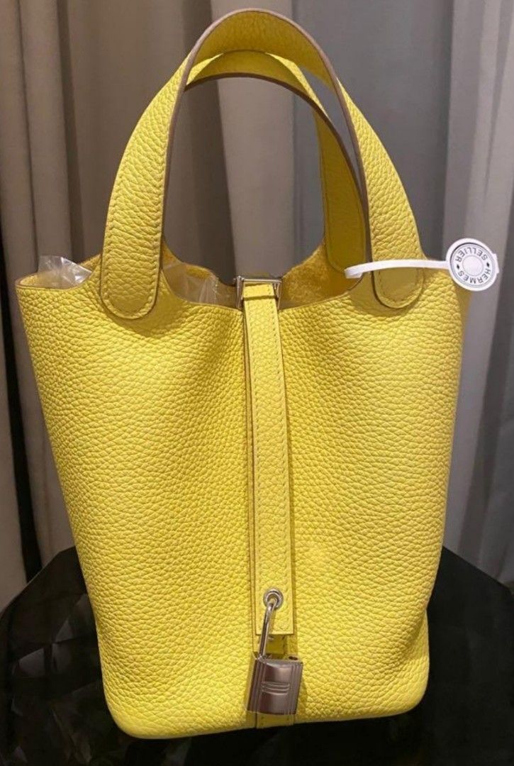 送料込【HERMES】ピコタン Picotin Lock18 Bagシルバー金具 Lime Hermes Picotin Lock 18 Lime Clemence Palladium Hardware