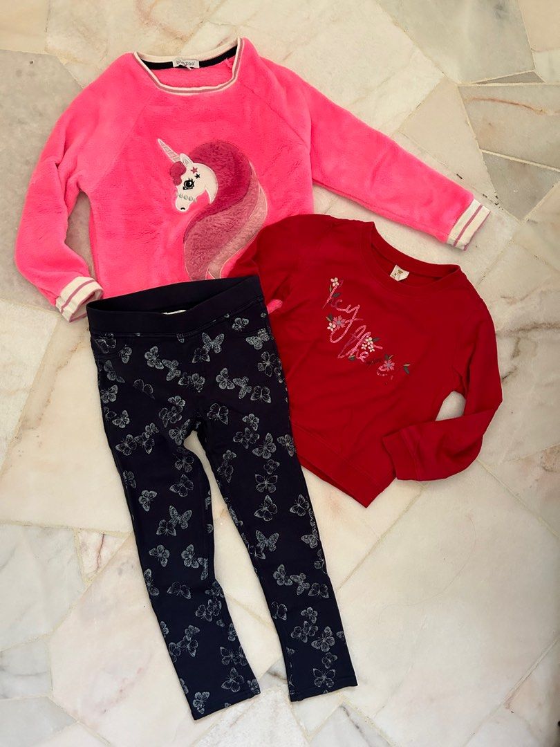 H M BlueZoo Tiny Button sweater and leggings size 6 7 years