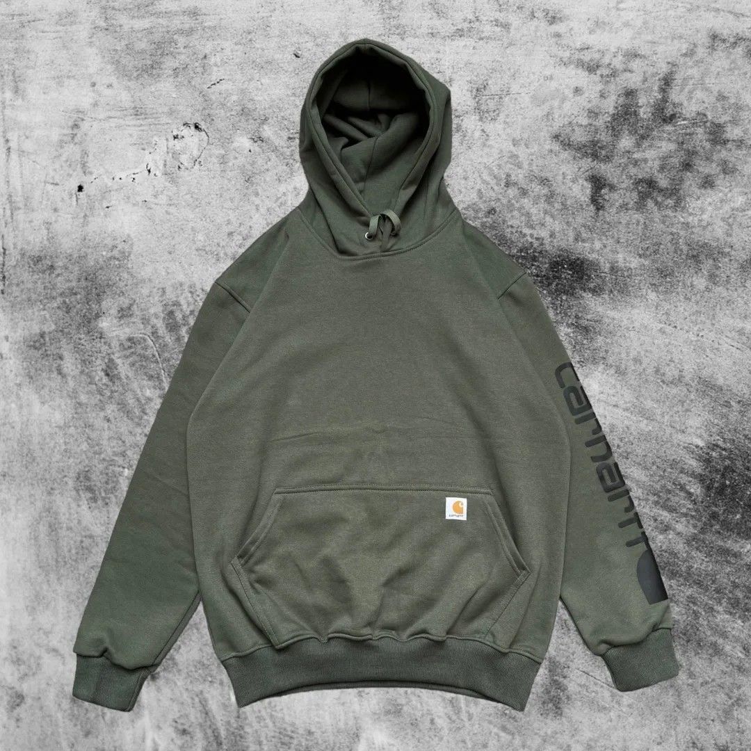 Hoodie Carhartt Spellout Hijau Army