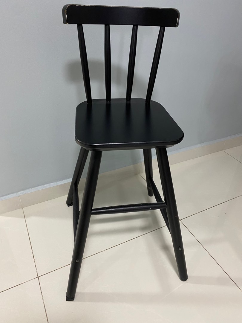 IKEA Junior Dining Chair (AGAM) in Black, Furniture & Home Living
