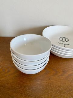 IKEA made in China pure white D 12.5 H 6 ceramic/stoneware rice bowl X 4 ( 🎁 special bundle deal)