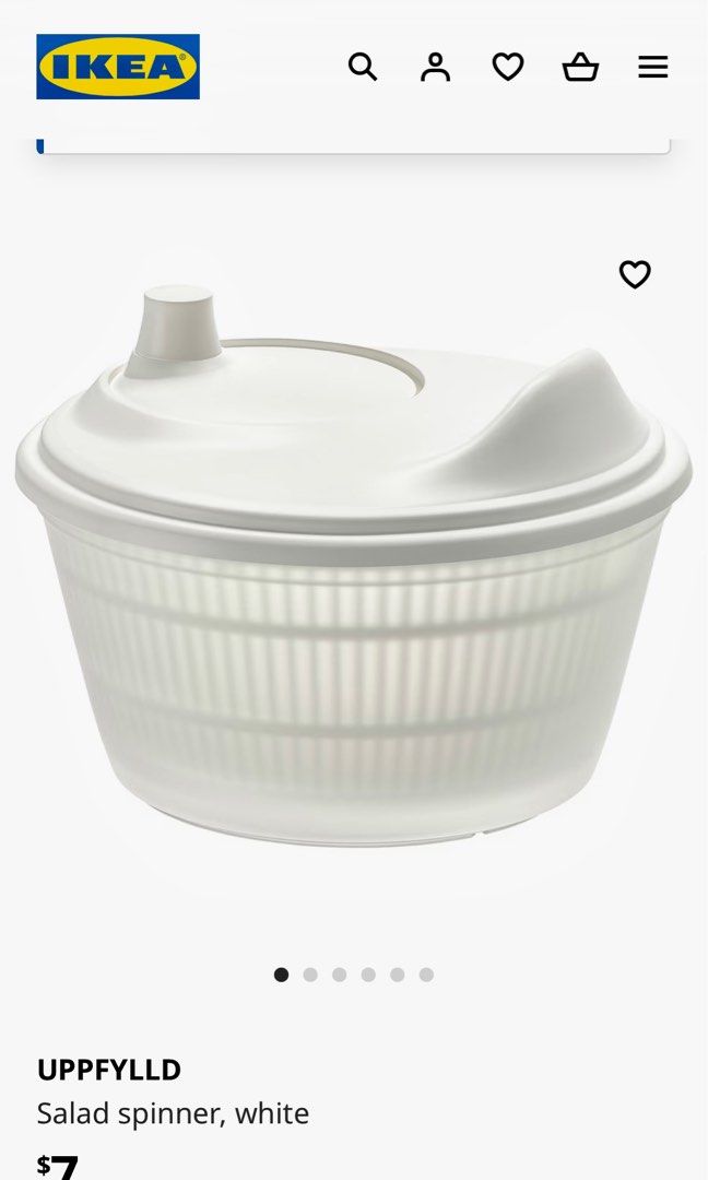 UPPFYLLD Salad spinner, white - IKEA