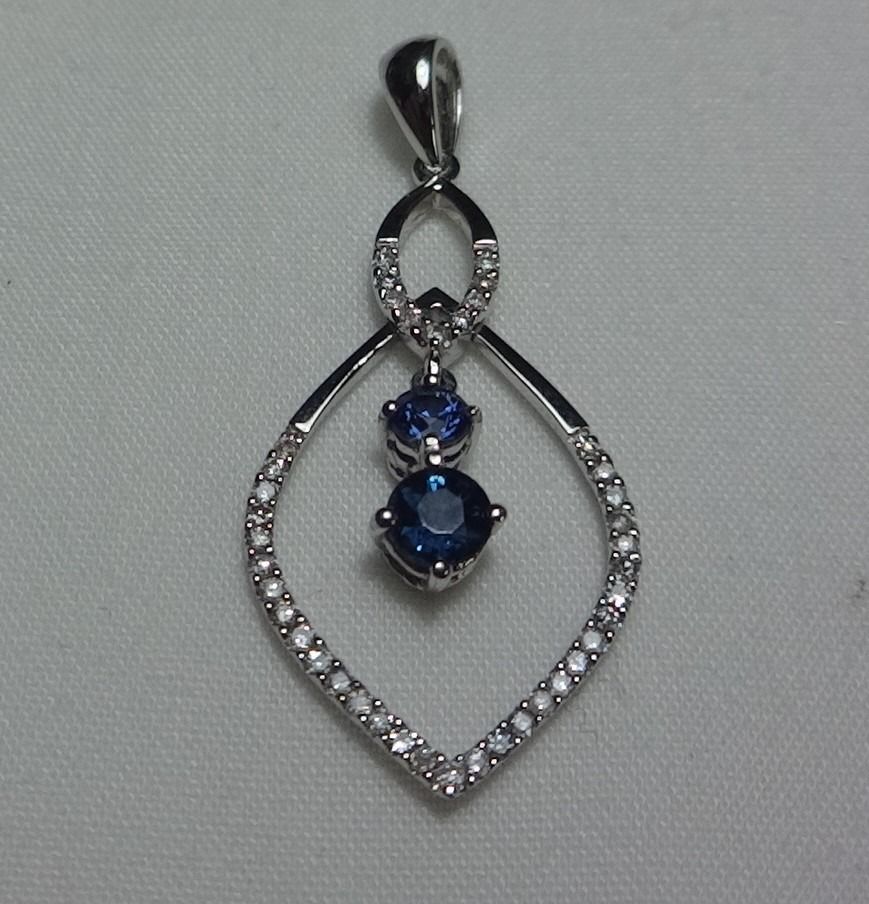 White gold sapphire best sale necklace