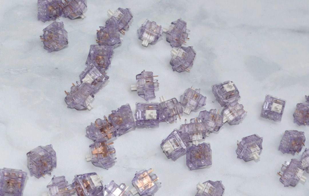 JWK Lavender Linear Switches (Handlubed and filmed), Computers & Tech