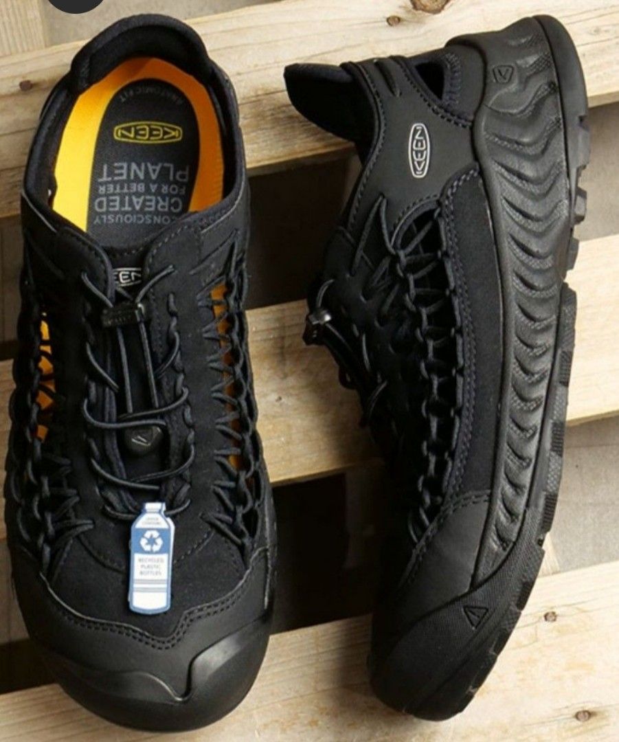 Keen Men's Uneek Nexism Triple Black/Black Size Available Us 7 - Us 13 (Category: Casual shoes) located in Singapore. Submitted by hipstation_brandon_88 (Listing ID 1268097441, Image 1). Description: Description: Our light and fast hiking shoe is now more breathable than ever thanks to the innovative two-cord design of the UNEEK. It has the same incredible traction you know and love from NXIS, plus the custom comfort of our iconic sneaker-sandal 