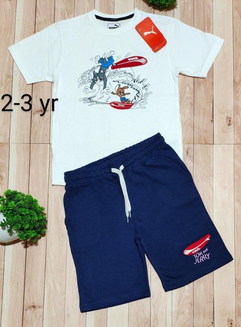 Kids Puma Tom n Jerry cloth sets 100 Cotton 13 each set SG Ready stock