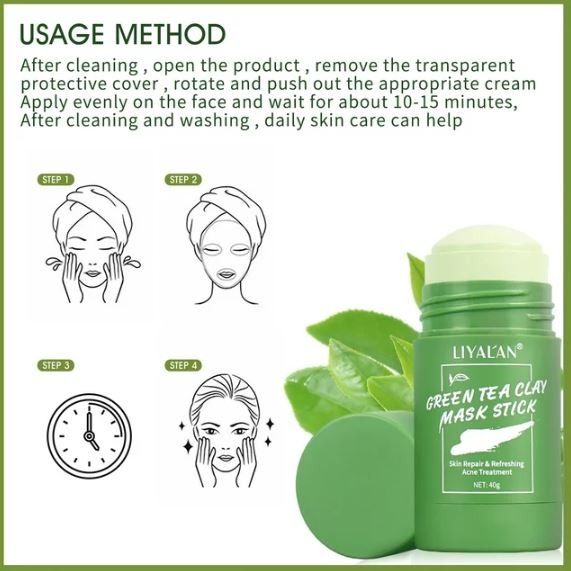 Liyal'an Green Tea Mask Stick Natural Acne Skin Care Treatment