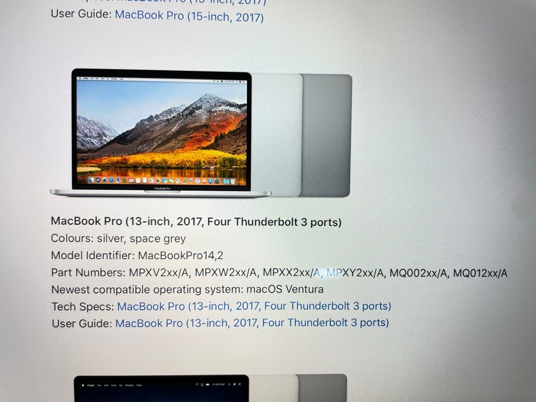 MacBook Pro (15-inch, 2017) - Technical Specifications