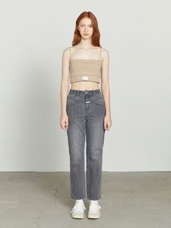 marithé et françois girbaud x-pocket taper jeans in off-white