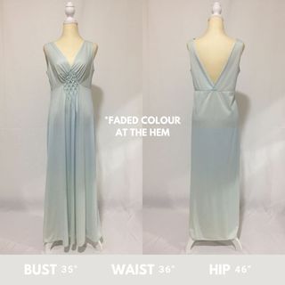 Maxi Light Blue Dress with Fabric Manipulation