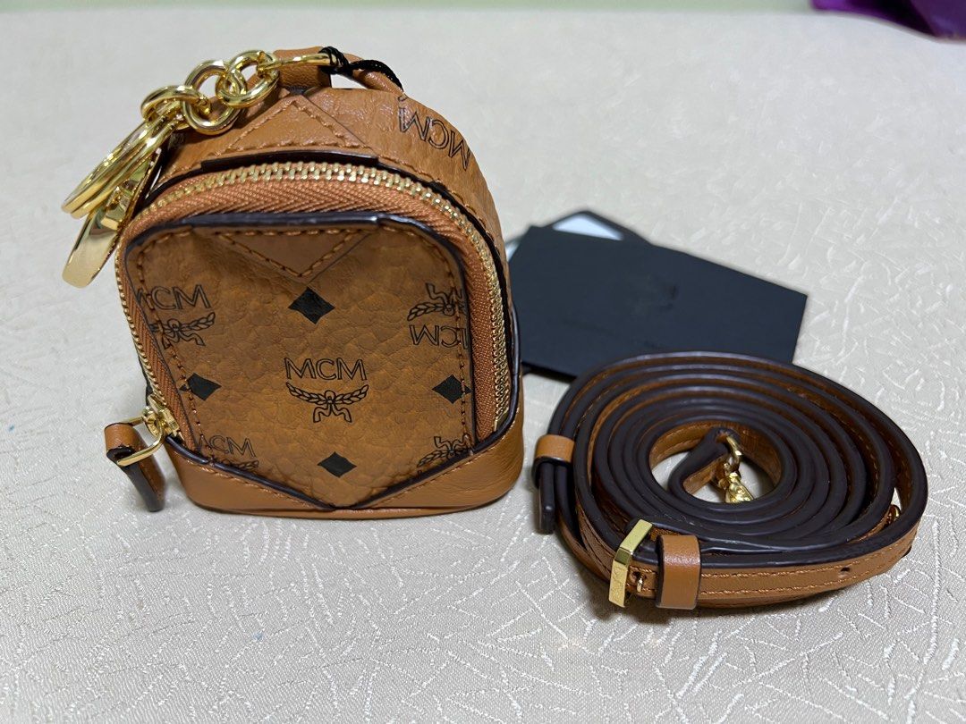 Men Neo Duke Backpack Charm In Visetos Cognac