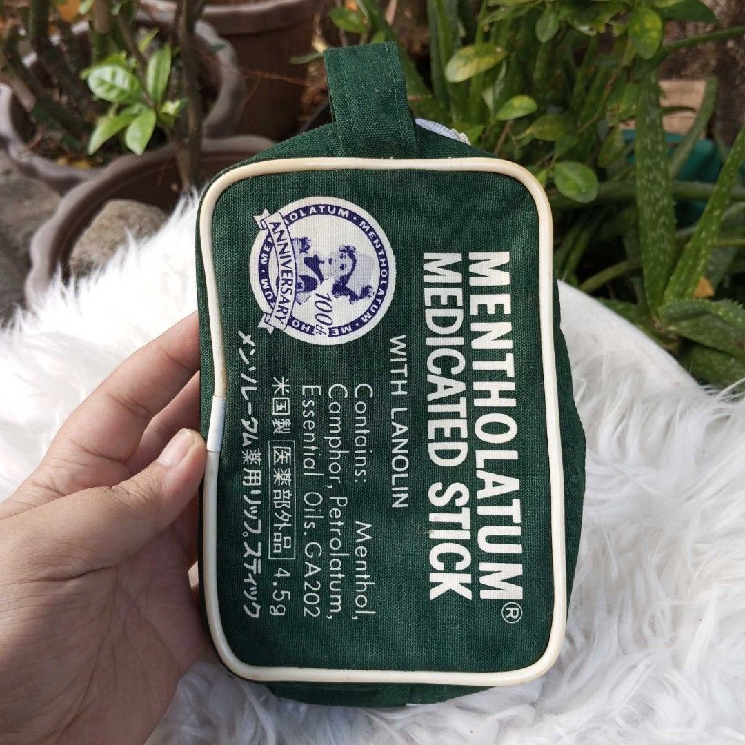 Mentholatum Medicated Stick Mini Storage Green Bag, Women's Fashion ...