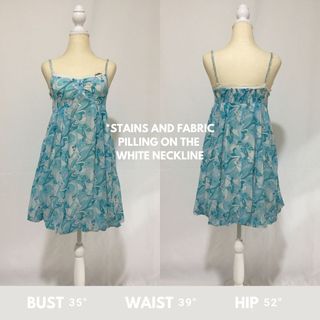 Mini Blue and White Heart Pattern Dress | Y2K Retro