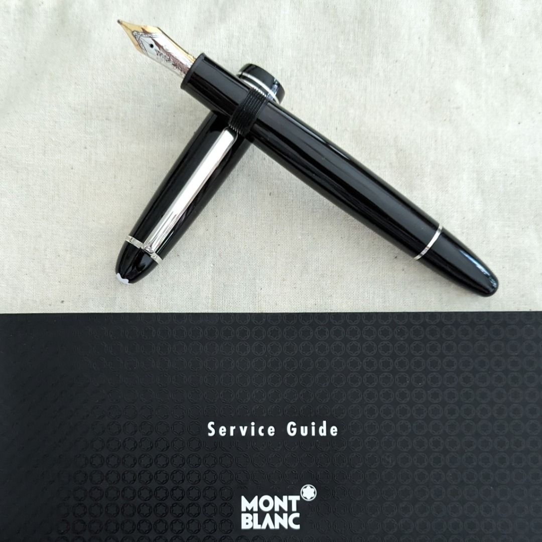 Montblanc 146 Legrand Platinum Coated Fountain Pen Meisterstuck with 14k Gold Nib Medium Made in Germany Piston Filled filled with mont blanc ink