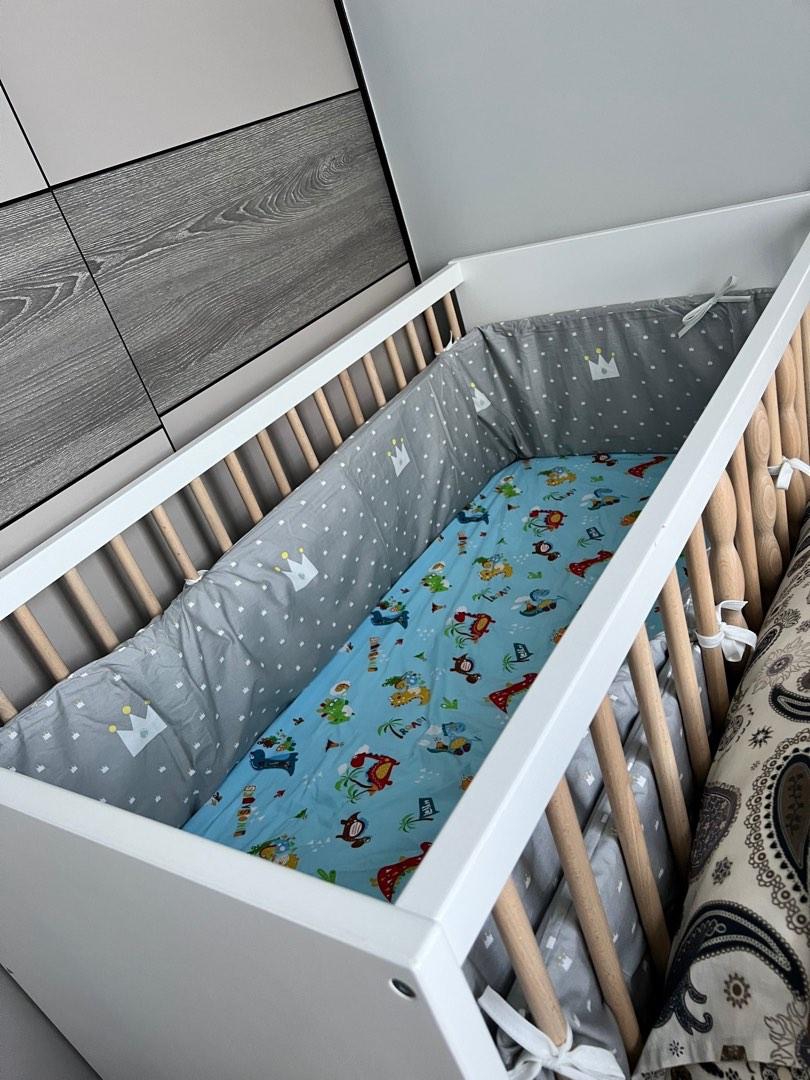 Myllra crib from IKEA with Skonast baby mattress, Babies & Kids, Baby
