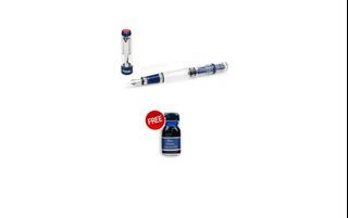 [Christmas Sale]TWSBI Diamond 580 ALR Naby Blue Fountain Pen - M Nib + 1 Free 10ml J.Herbin 1670 Shimmer Ink