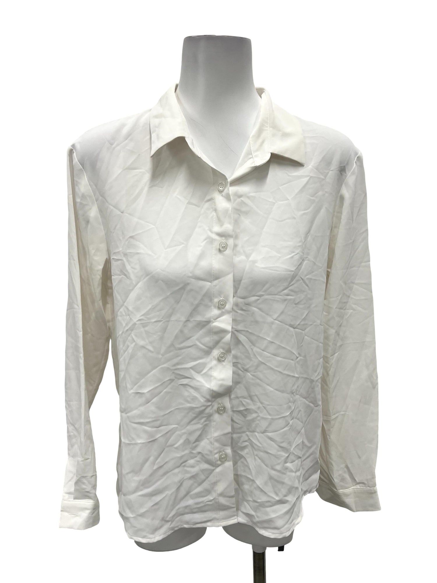 Neonmello White Button Down Top, Women's Fashion, Tops, Other Tops on Carousell