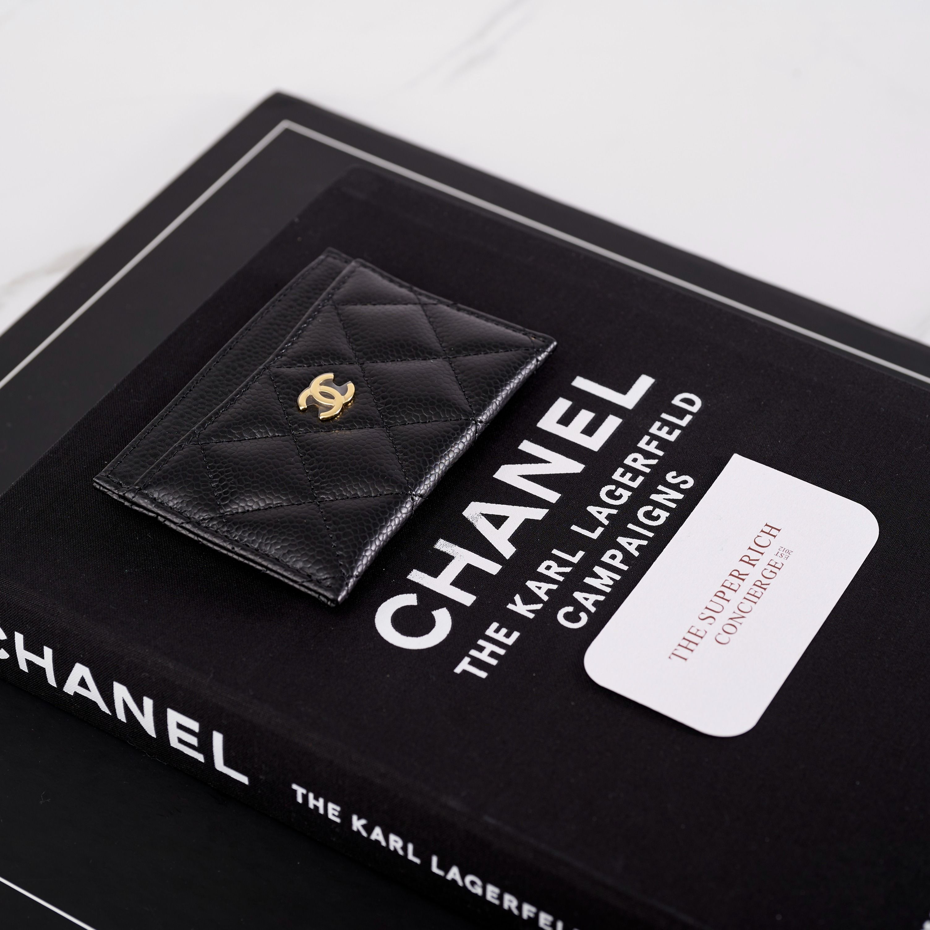 Chanel Classic Quilted Flap Card Holder Black Caviar Gold Hardware