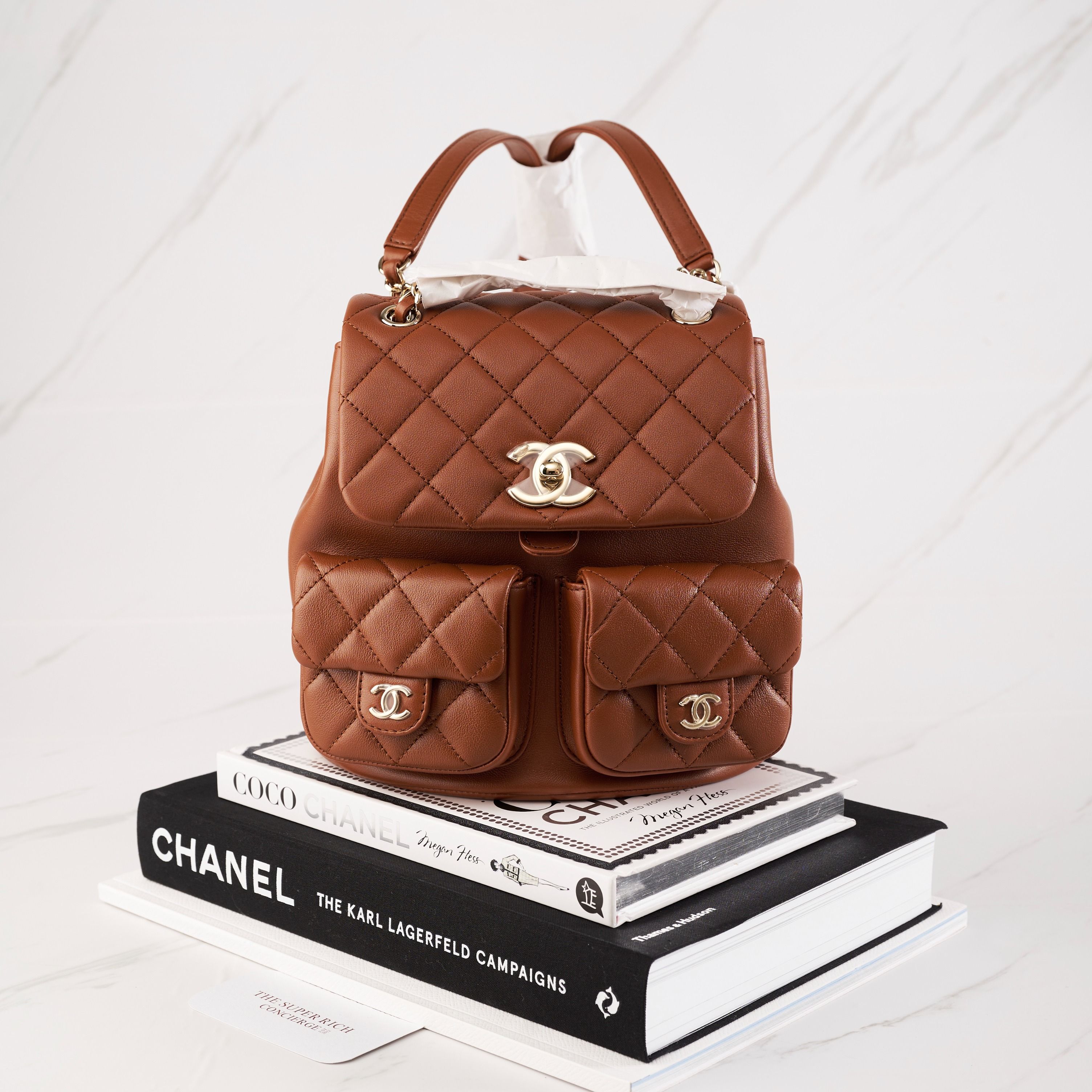 NEW] Chanel 23A Small Backpack • Calfskin Brown & Gold-Tone Metal