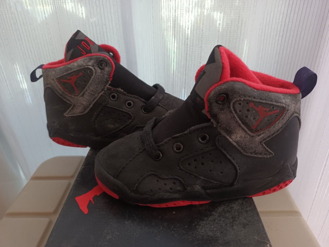 Nike 1992 baby OG original air Jordan 7 Black True Red 6.5c Carousell