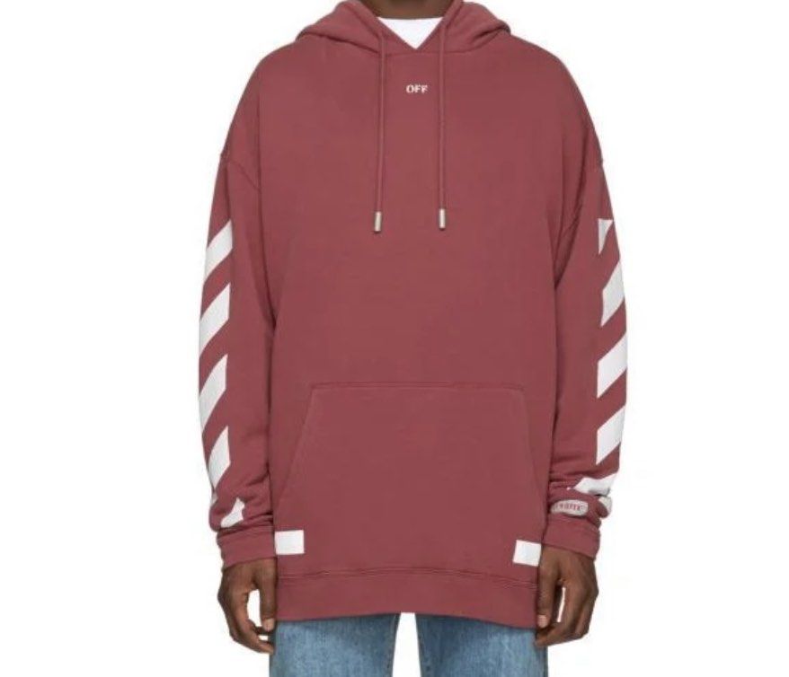 Off white red diagonal hoodie outlet