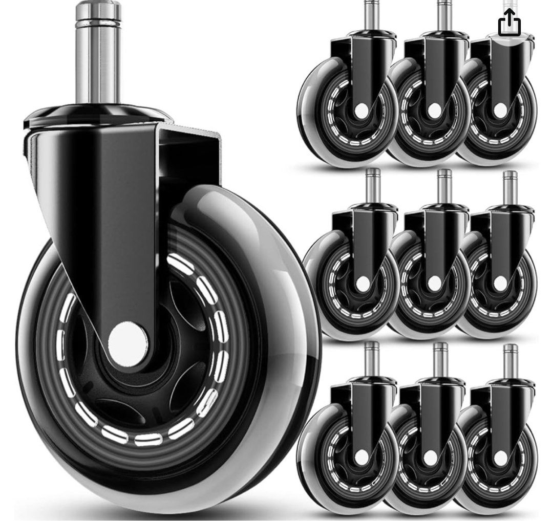 Rubber desk sales chair wheels