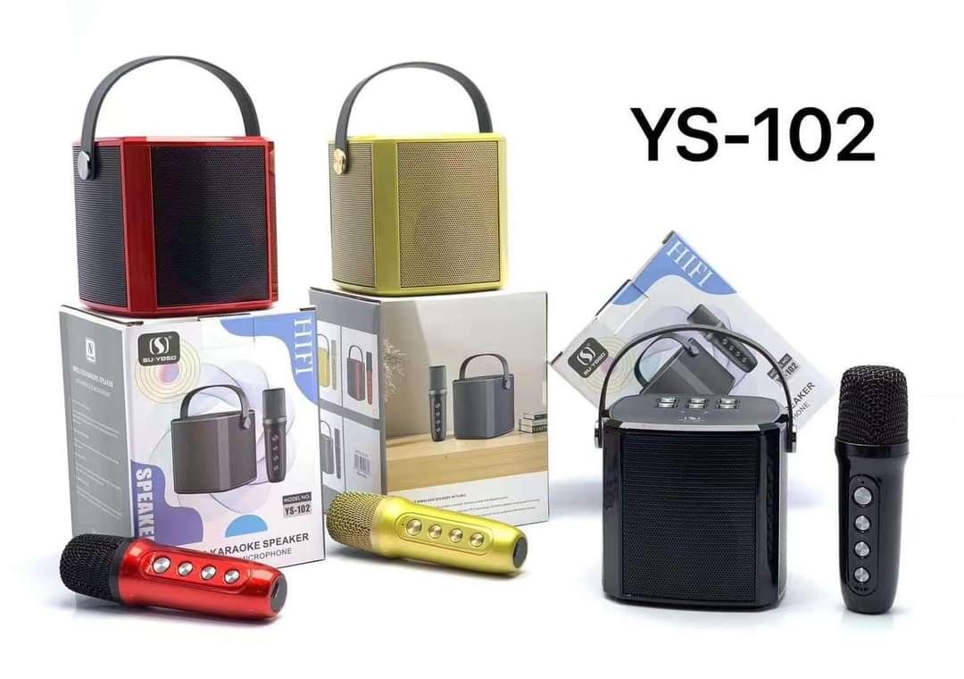 Original YS-102 Portable Professional Karaoke (Category: Soundbars, Speakers & Amplifiers) located in Mandaluyong City. Submitted by shopmla (Listing ID 1268131591, Image 1). Description: Original YS-102 Portable Professional Karaoke Php 999. Bluetooth 5.0 Bluetooh Speaker with Wireless Microphone（Smart Karaoke 🌟Included Wireless Microphone 🌟Exceptional Sound Quality 🌟Smart External 🌟3Colors:Black，Gold，Red 🌟Karaoke Set Videoke Set Wireless M