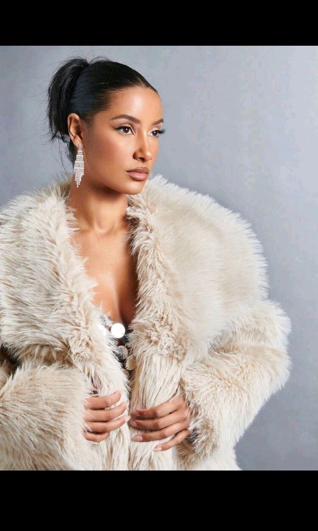 Puffy faux clearance fur coat