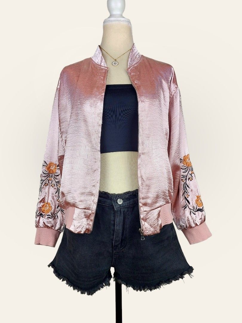 Pink Print Bomber Jacket main image 1