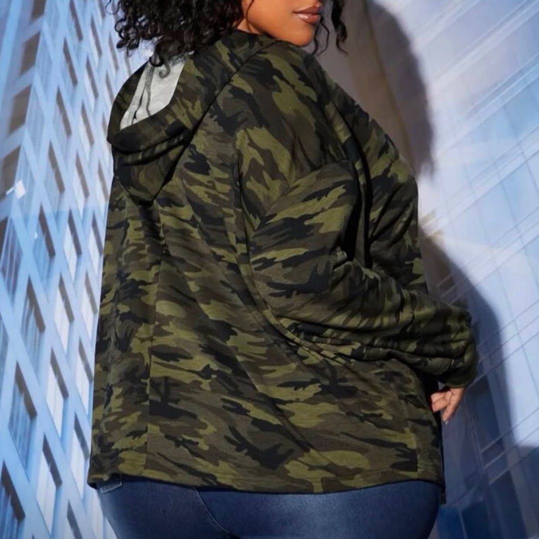 Plus size new arrivals camo hoodie