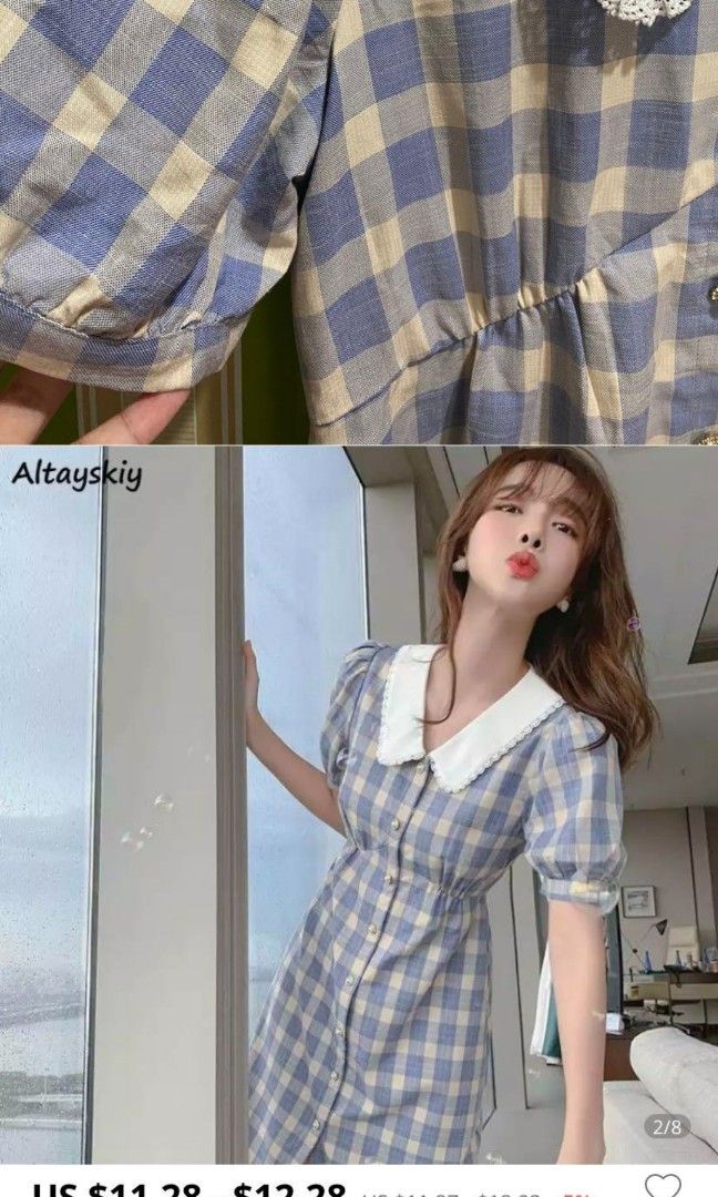 Korean button down dress sales