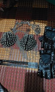 Punk rock accecories (punk rock glove, butterfly chain, epaulette,punk rock bracelet)