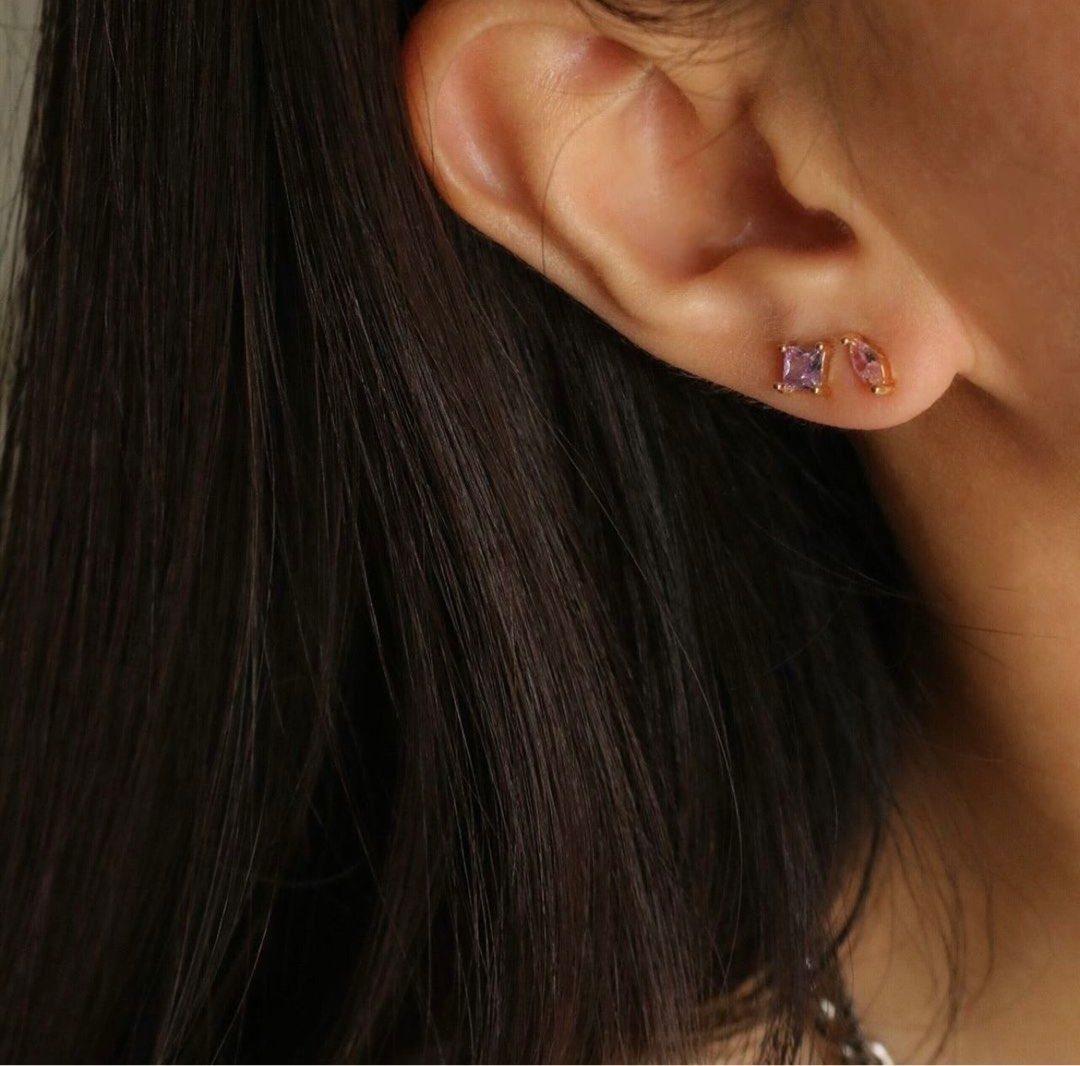 Rainbow Gem Stud Earrings Set Women s Fashion Jewelry