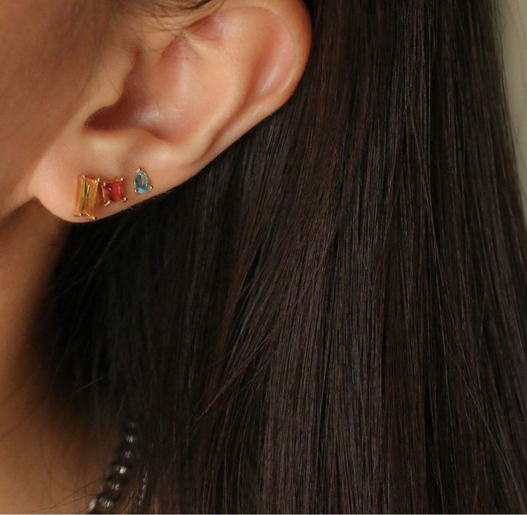 Rainbow best sale gem earrings