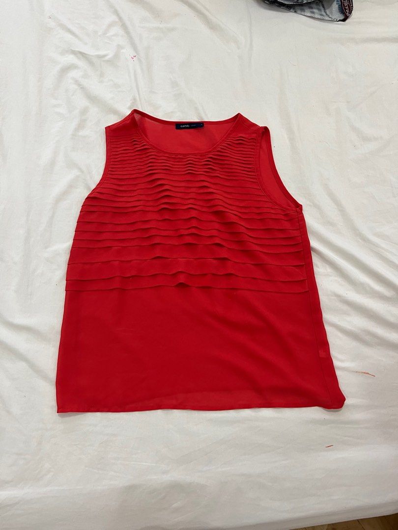 Red Top Small (Category: Sleeveless) located in Quezon City. Submitted by wantstodeclutter (Listing ID 1267964147, Image 1). Description: Signs of usage (please manage expectations) Red Top Small.