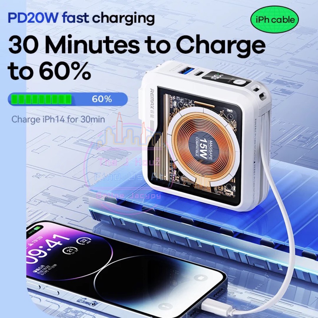 Remax Transparent Series 5 Punk MagSafe 15W Magnetic Charge Build In ...