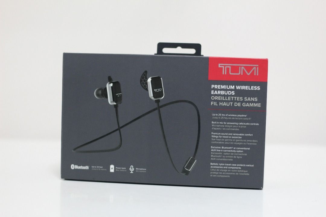 Retail USD200 New in box Tumi 114300DGM Wireless Ear Bud earpiece ear piece headset
