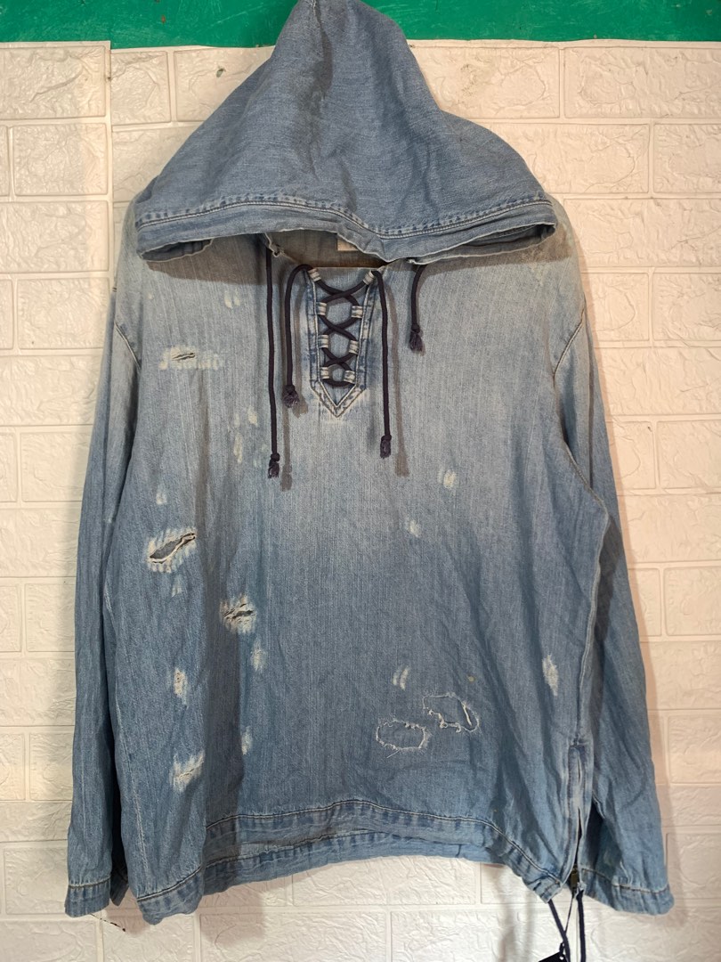 Saint laurent sales denim hoodie
