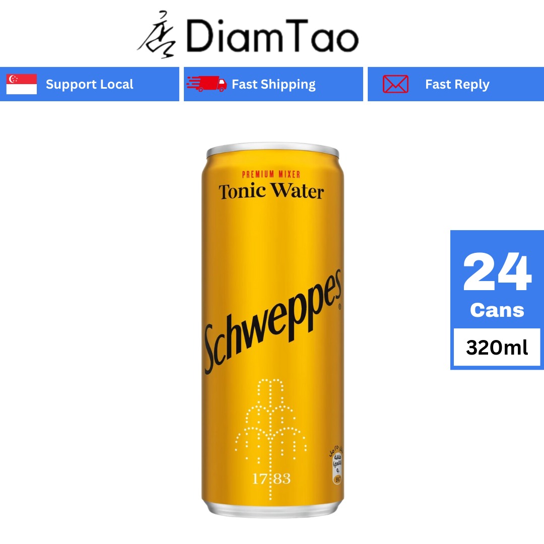 Schweppes Tonic Water 320ml x 24 Cans, Food & Drinks, Beverages on
