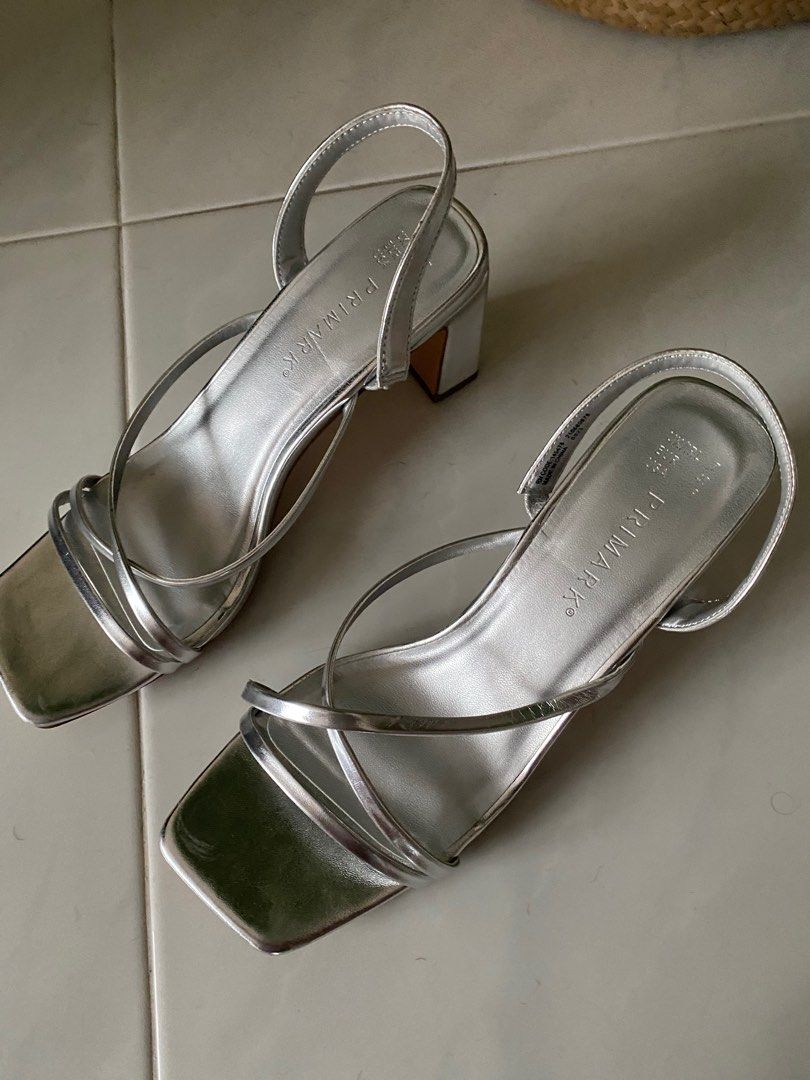 Primark silver heels cheap
