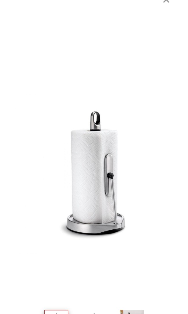 simplehuman tension arm standing paper towel holder, brushed stainless steel