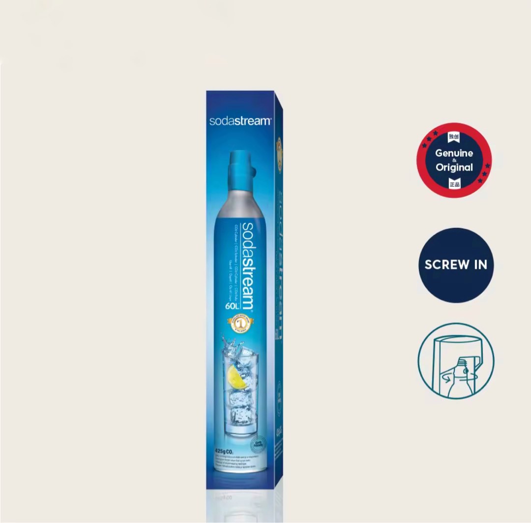 SodaStream Spare Genuine Co2 Cylinder 60L, Food & Drinks, Beverages on