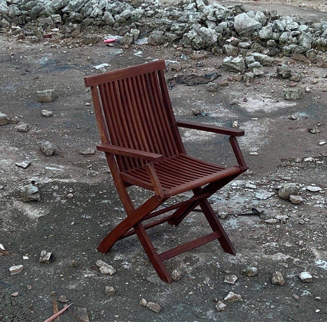 Solid wood balcony lounge chair arm 22 inches width 18 seat height 18 Height 35