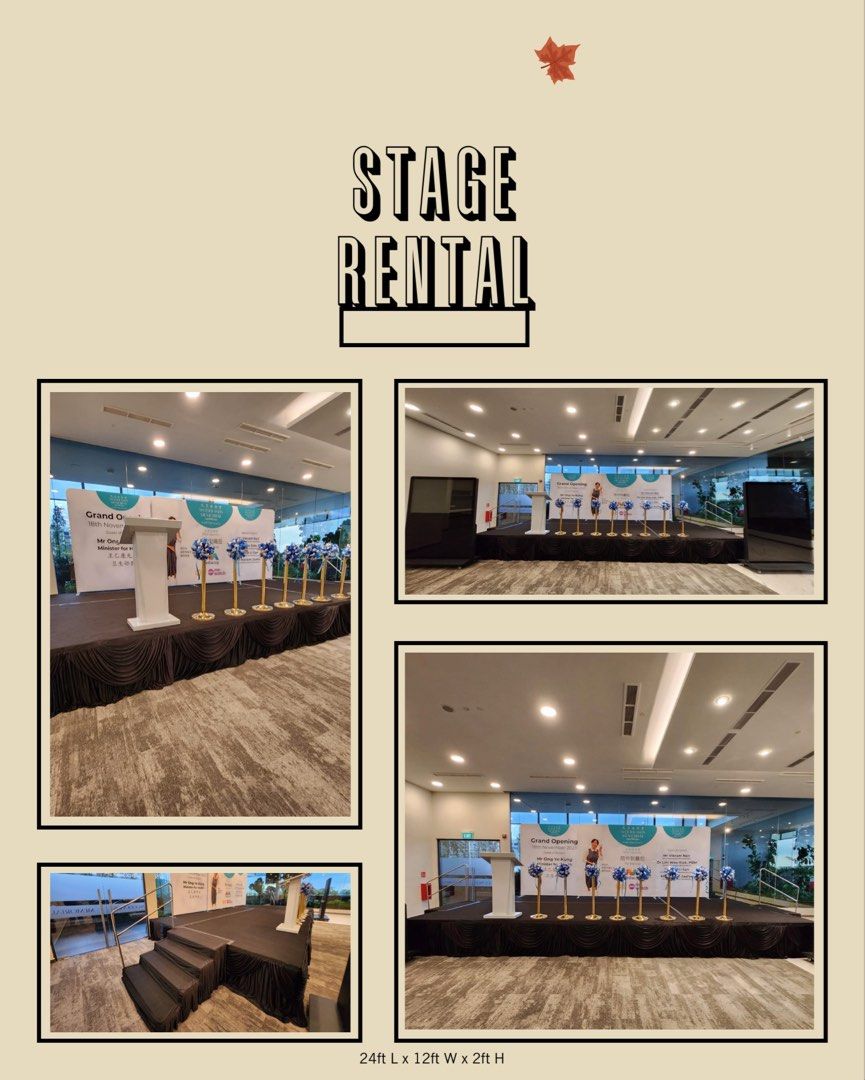 Stage for Rent (Category: Event & Party Services) located in Singapore. Submitted by kswu1003 (Listing ID 253398708, Image 2). Description: ✍️ Customized Stage Rental 📱 Chat with us! 💪🏻 Labour and 🚛 Transportation Charge apply .